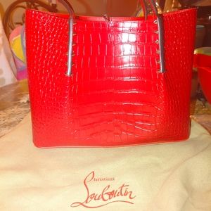 Small Cabarock Croc Embossed Calfskin Leather Tote